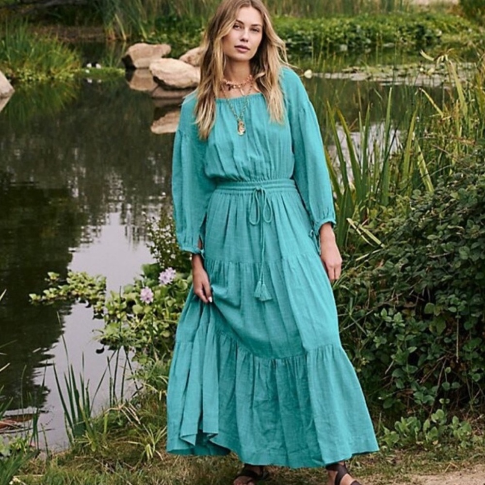 Free People Teal Maxi Dress